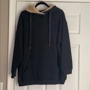 American eagle over sized fur lined hoodie